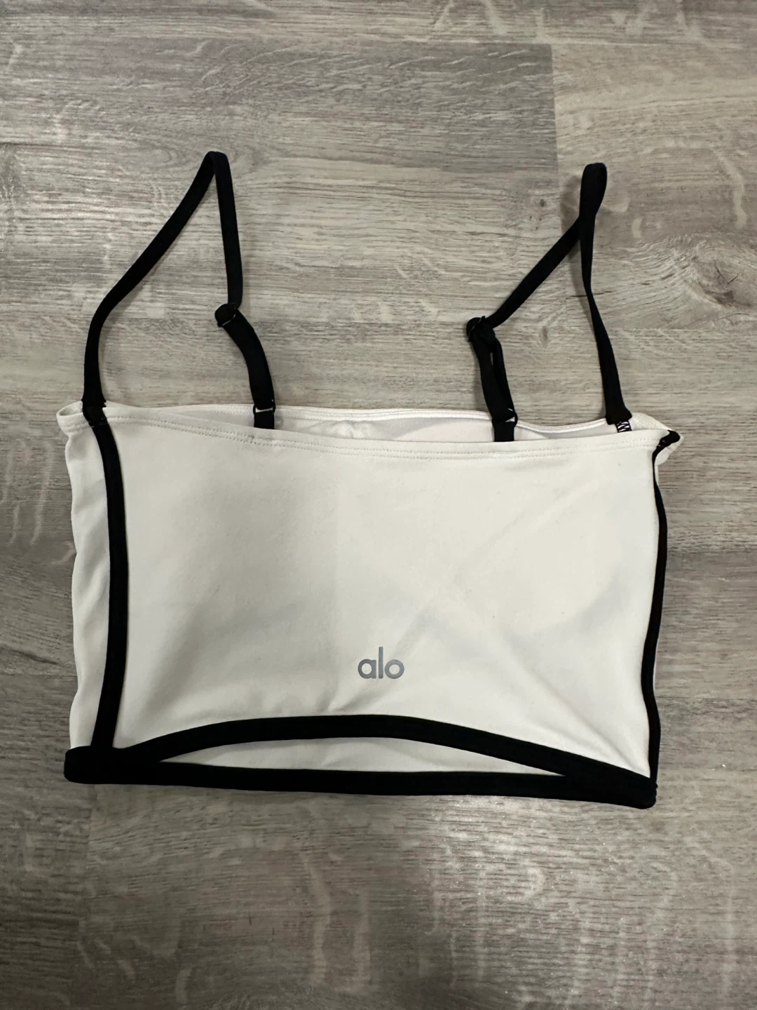 Alo White & Black Trim Crop Top - photo 2