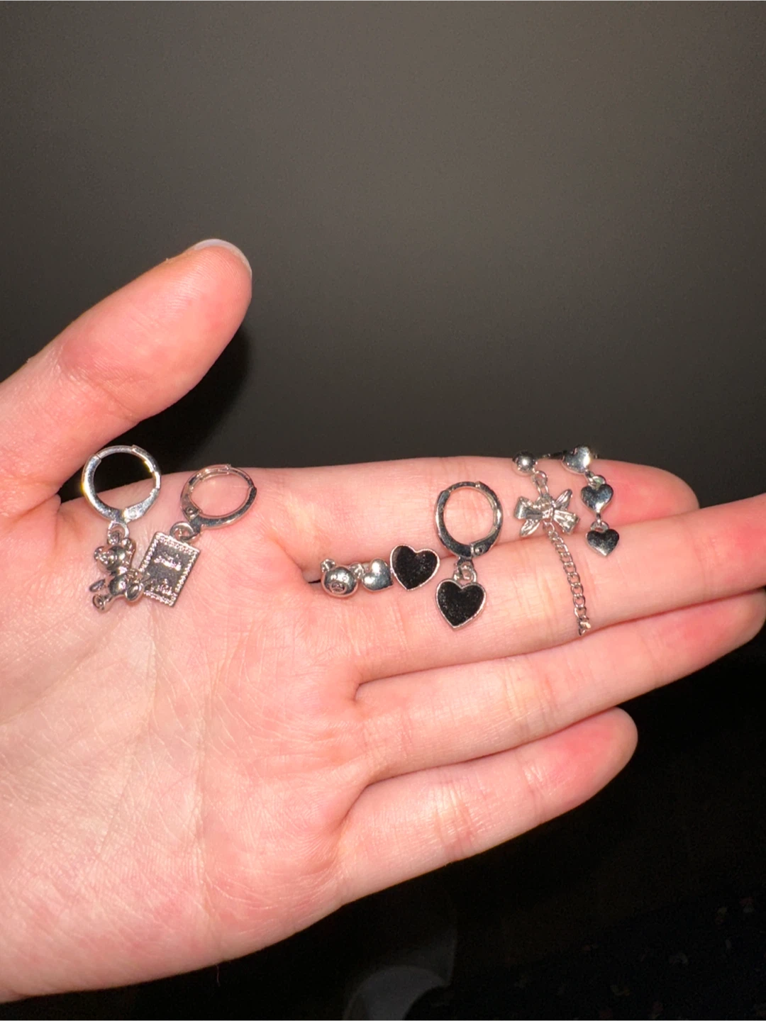 Assorted Silver Tone Charm Earrings Set