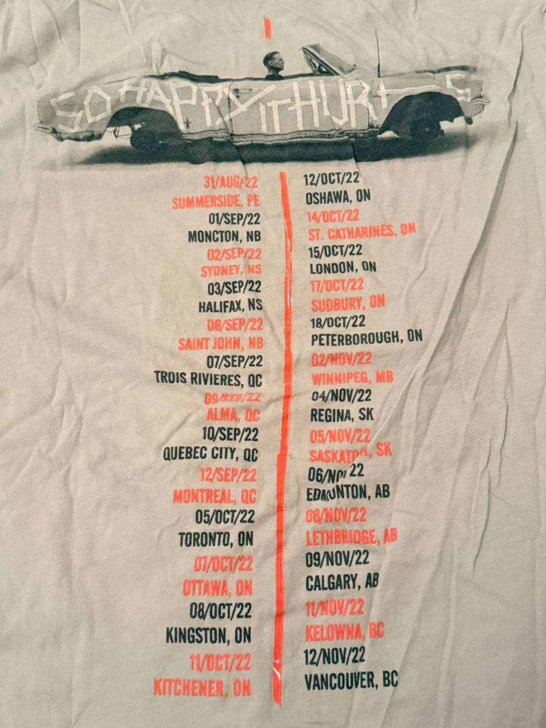 Bryan Adams So Happy It Hurts Tour T-Shirt Size Medium - photo 2