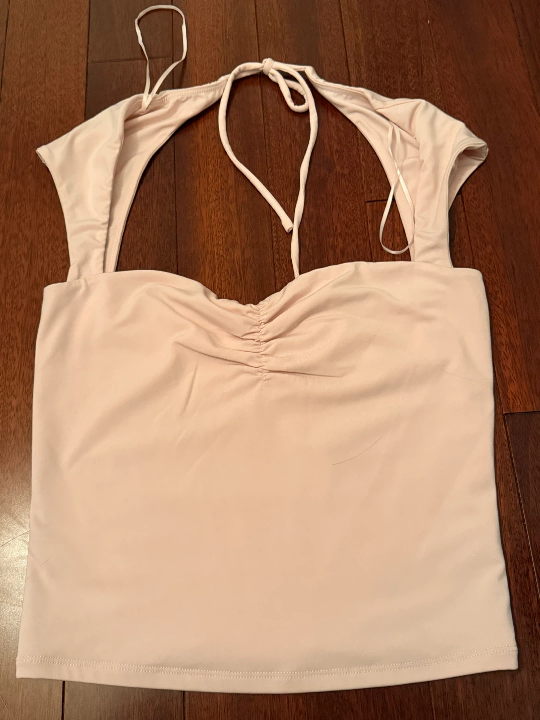 GARAGE Pink Ruched Halter Top Size P/S