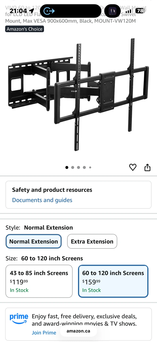 Full Motion TV Wall Mount for 60-120 Inch Screens - photo 3