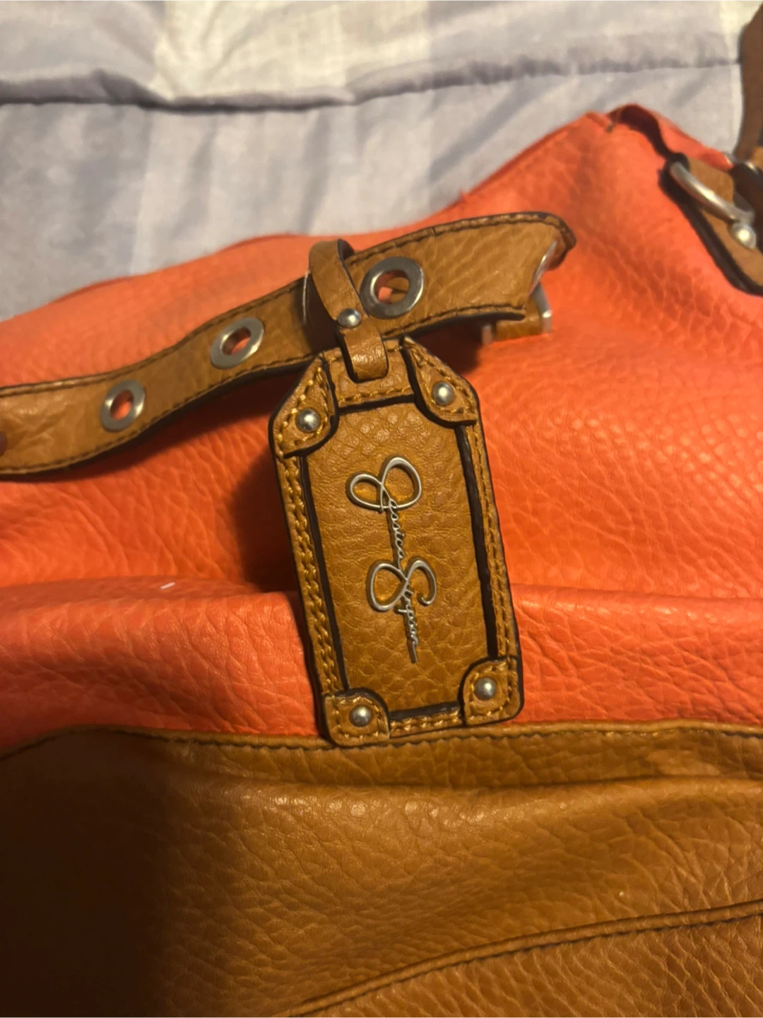 Jessica Simpson Coral & Brown Hobo Bag - photo 2