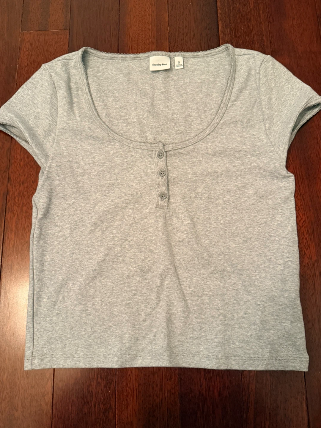 Sunday Best Grey Henley T-Shirt - Size S