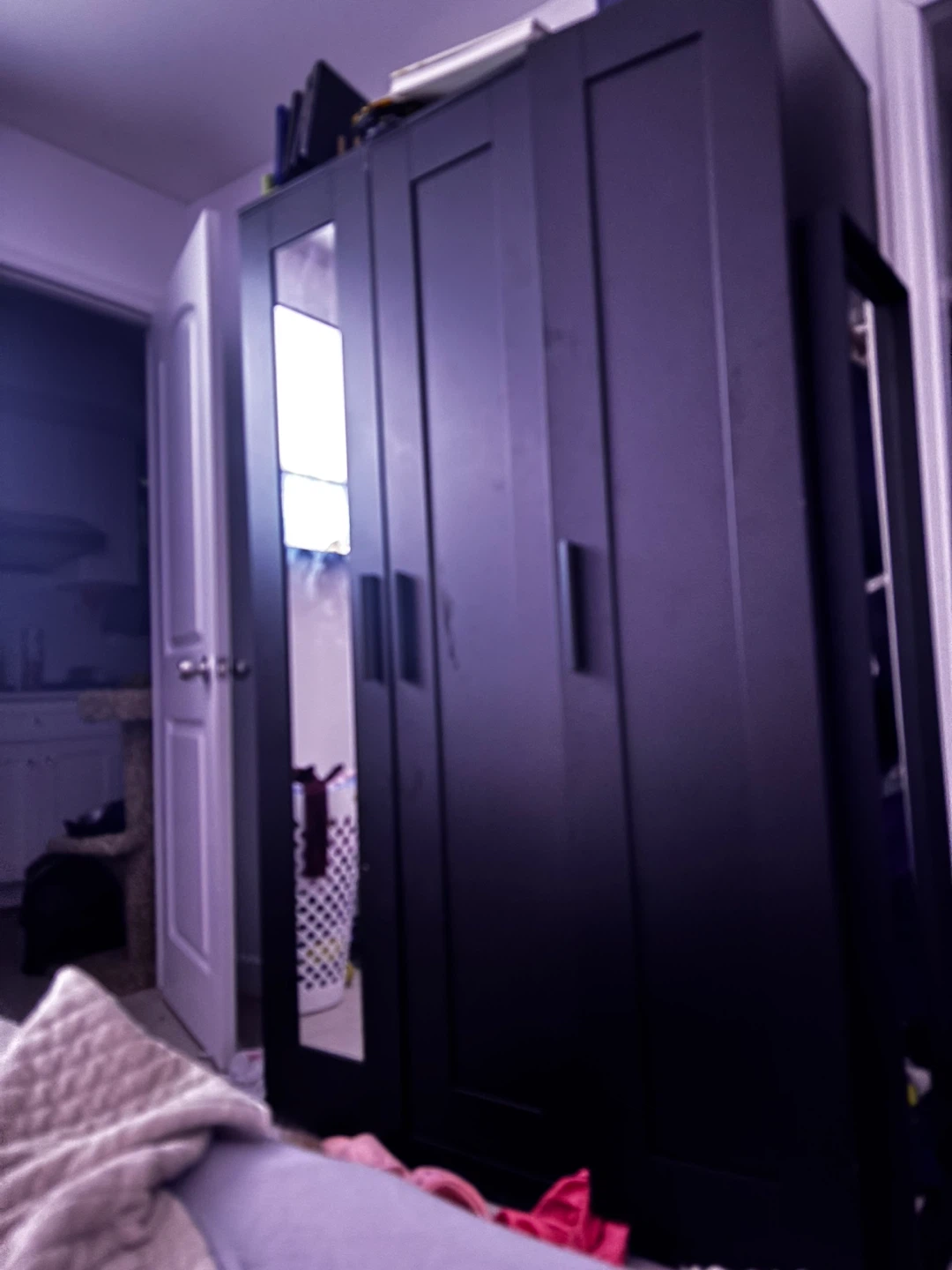 IKEA BRIMNES Wardrobe with 3 Doors, Black