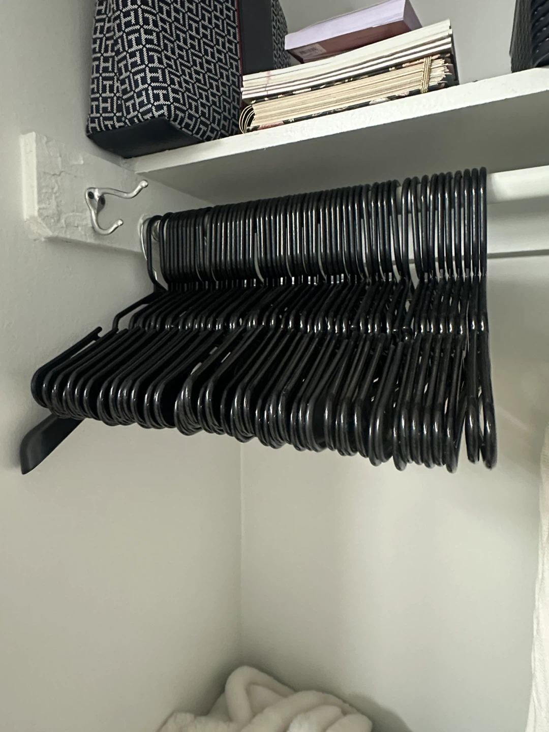 Set of 60 Black Plastic Hangers