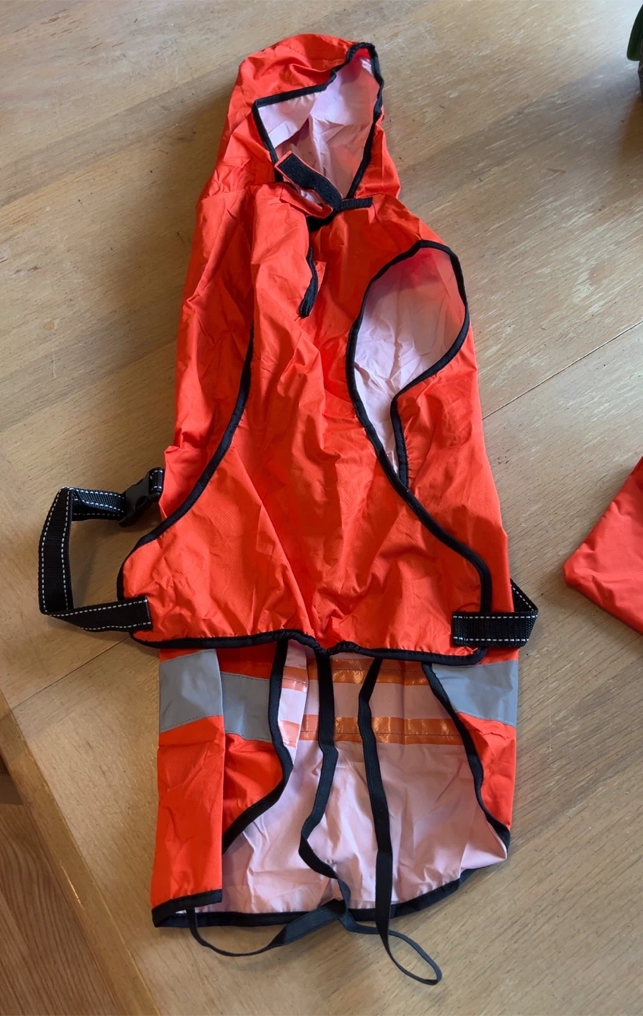 Dog Safety Hooded Raincoat - Orange, Size 24" - photo 2
