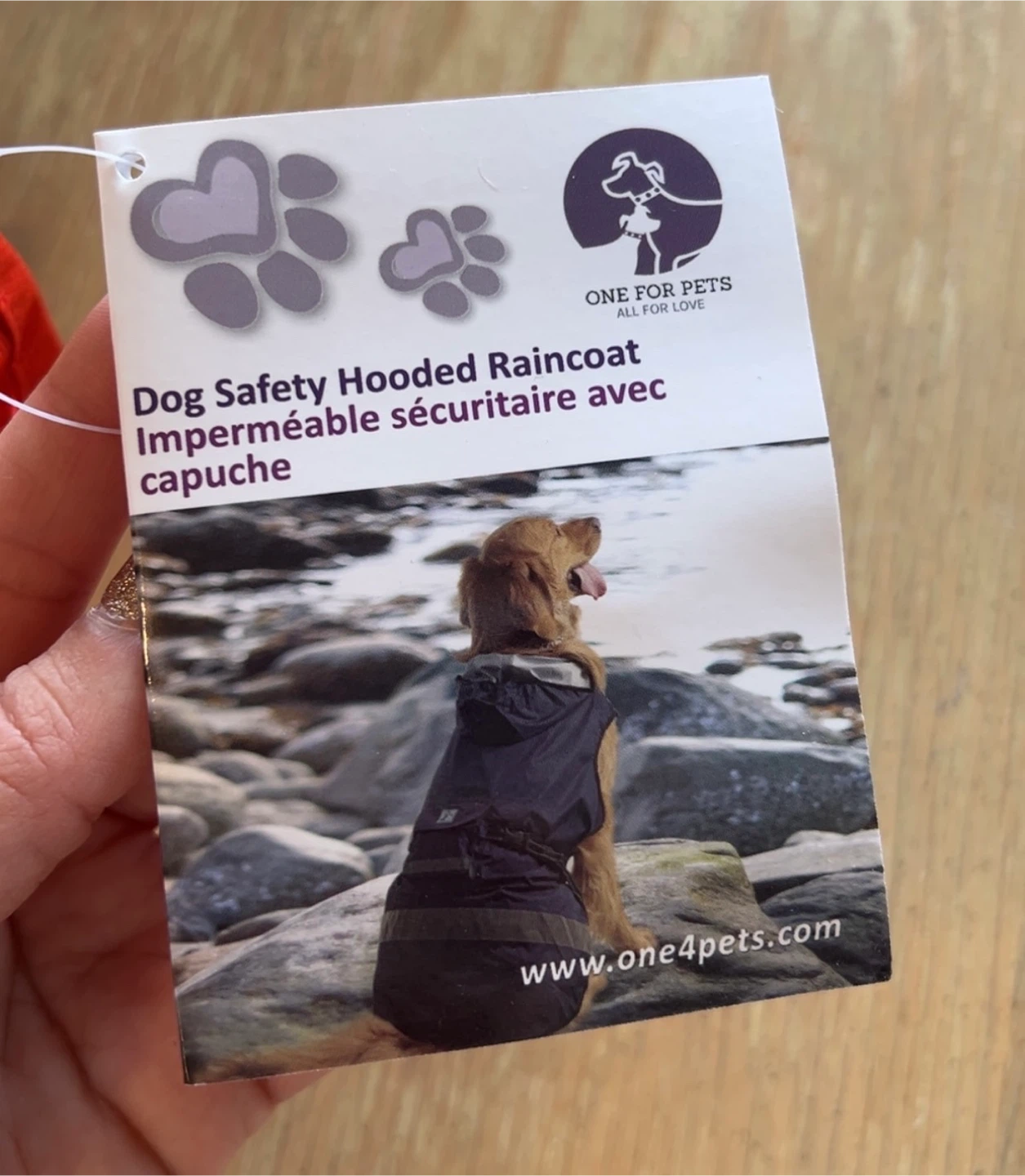 Dog Safety Hooded Raincoat - Orange, Size 24" - photo 3