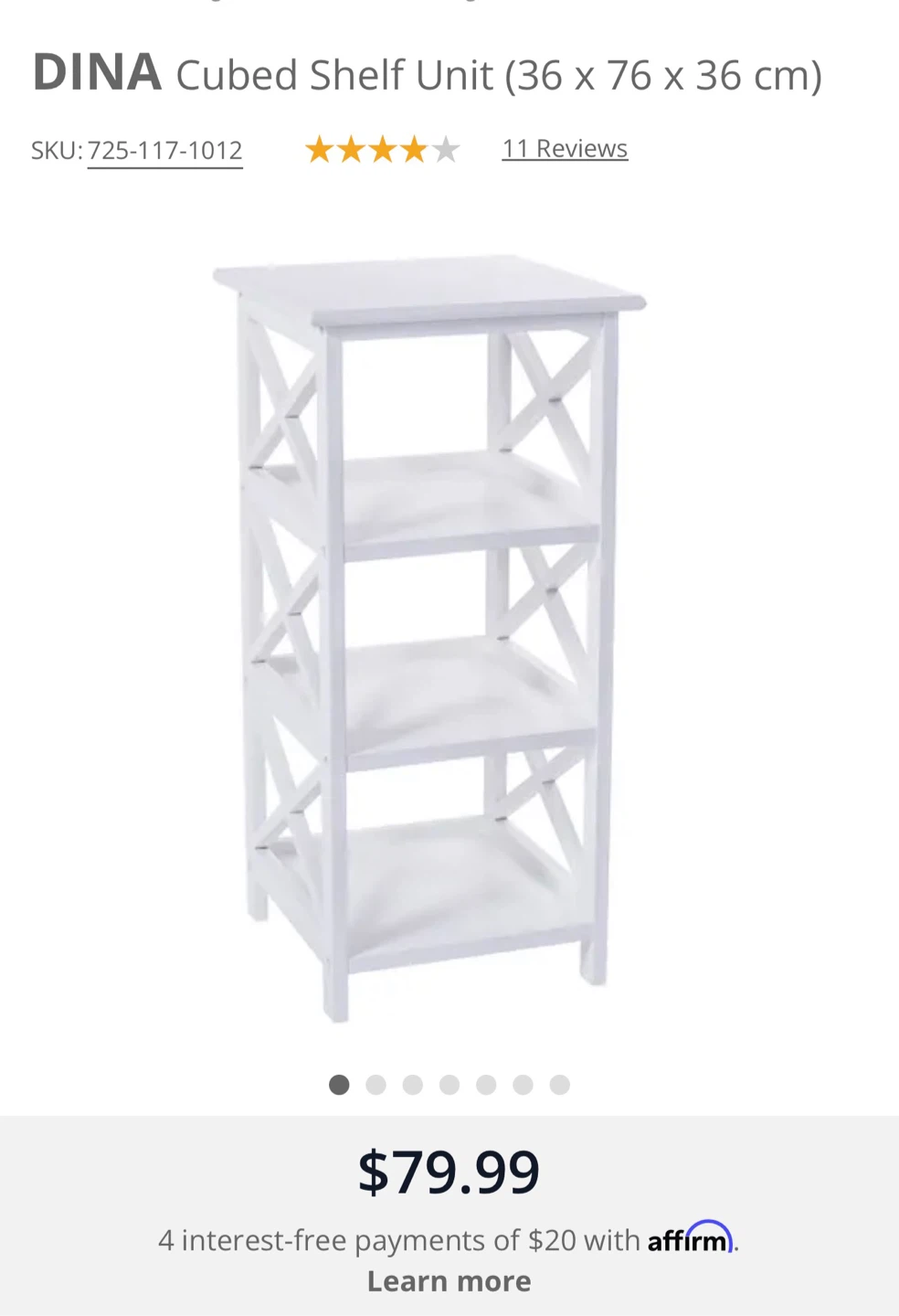 DINA Cubed Shelf Unit - White (36 x 76 x 36 cm) - photo 4