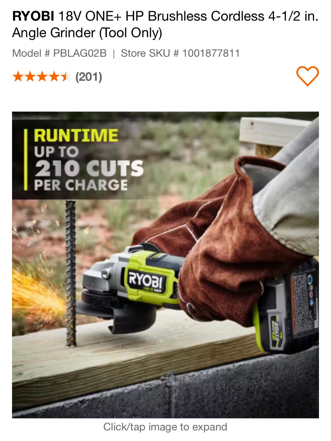 RYOBI 18V ONE+ HP Brushless Cordless 4-1/2 in. Angle Grinder - photo 2