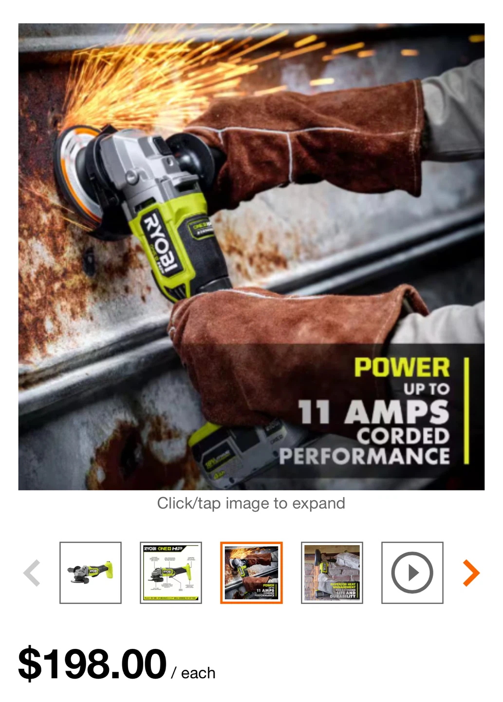 RYOBI 18V ONE+ HP Brushless Cordless 4-1/2 in. Angle Grinder - photo 3