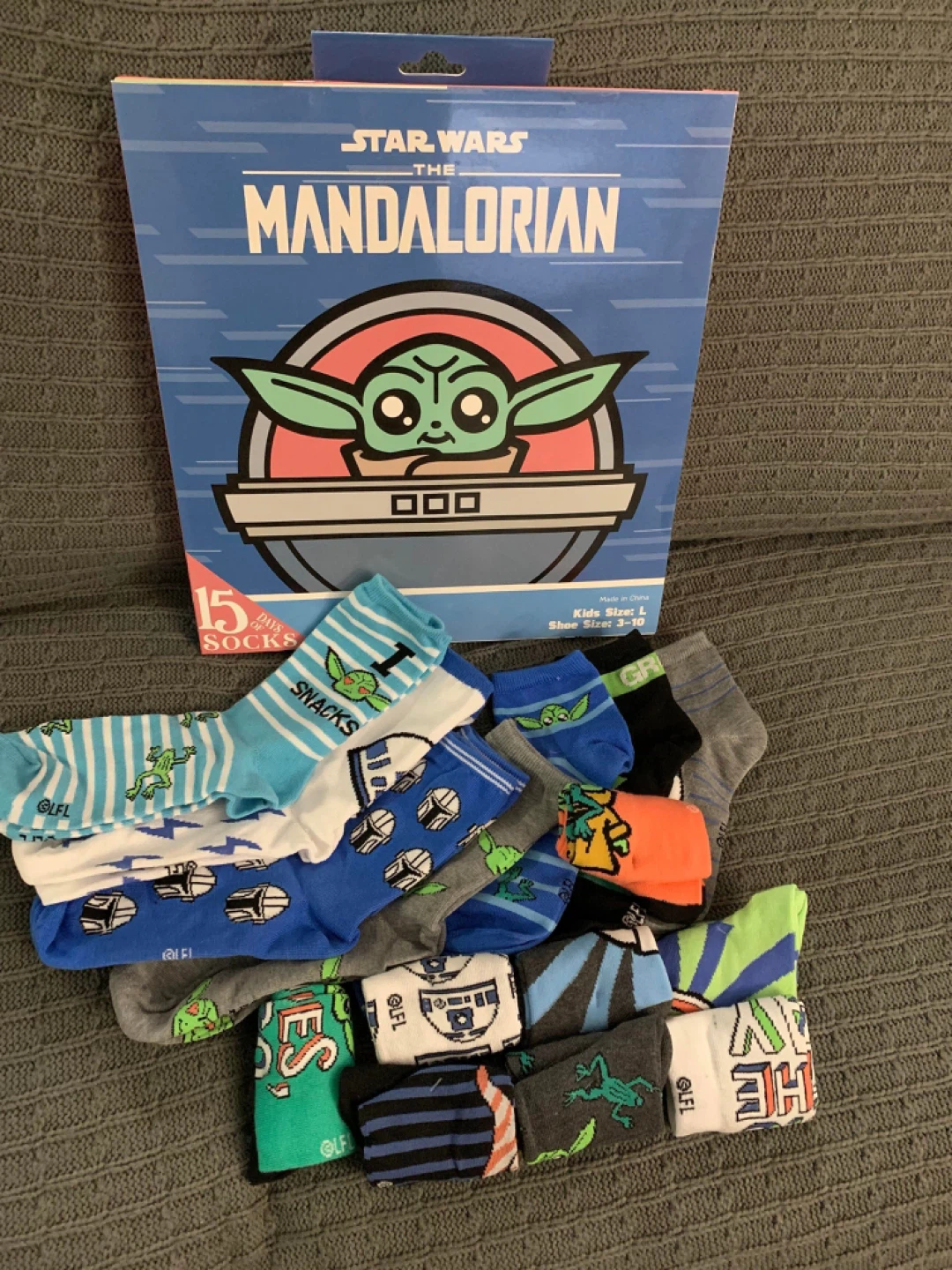 Star Wars The Mandalorian 15 Pack Kids Socks Size L