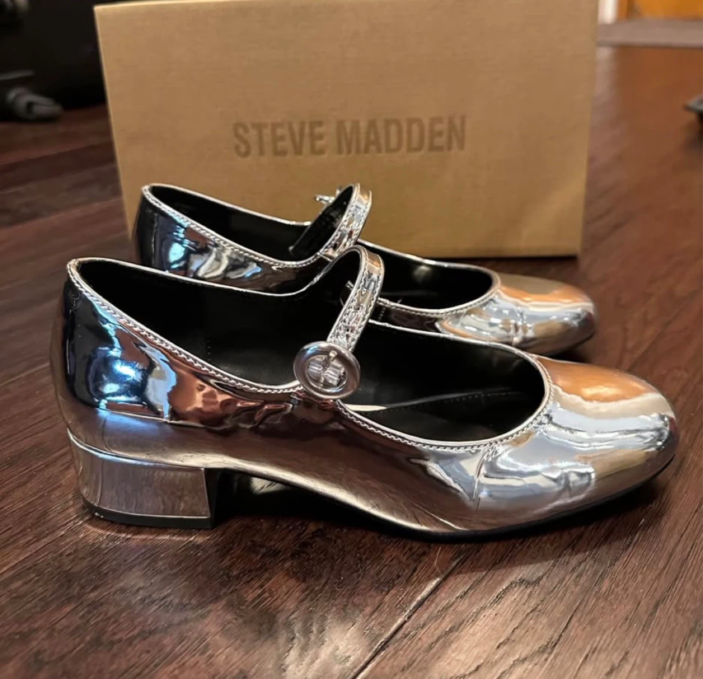 Steve Madden Silver Mary Jane Shoes