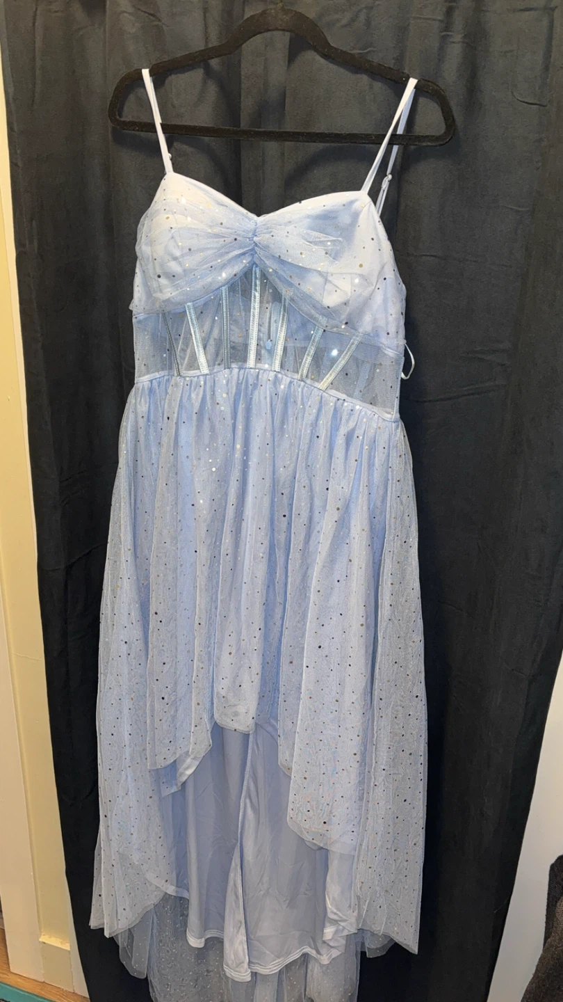 Pale pastel Blue Sparkly Tulle Corset Dress