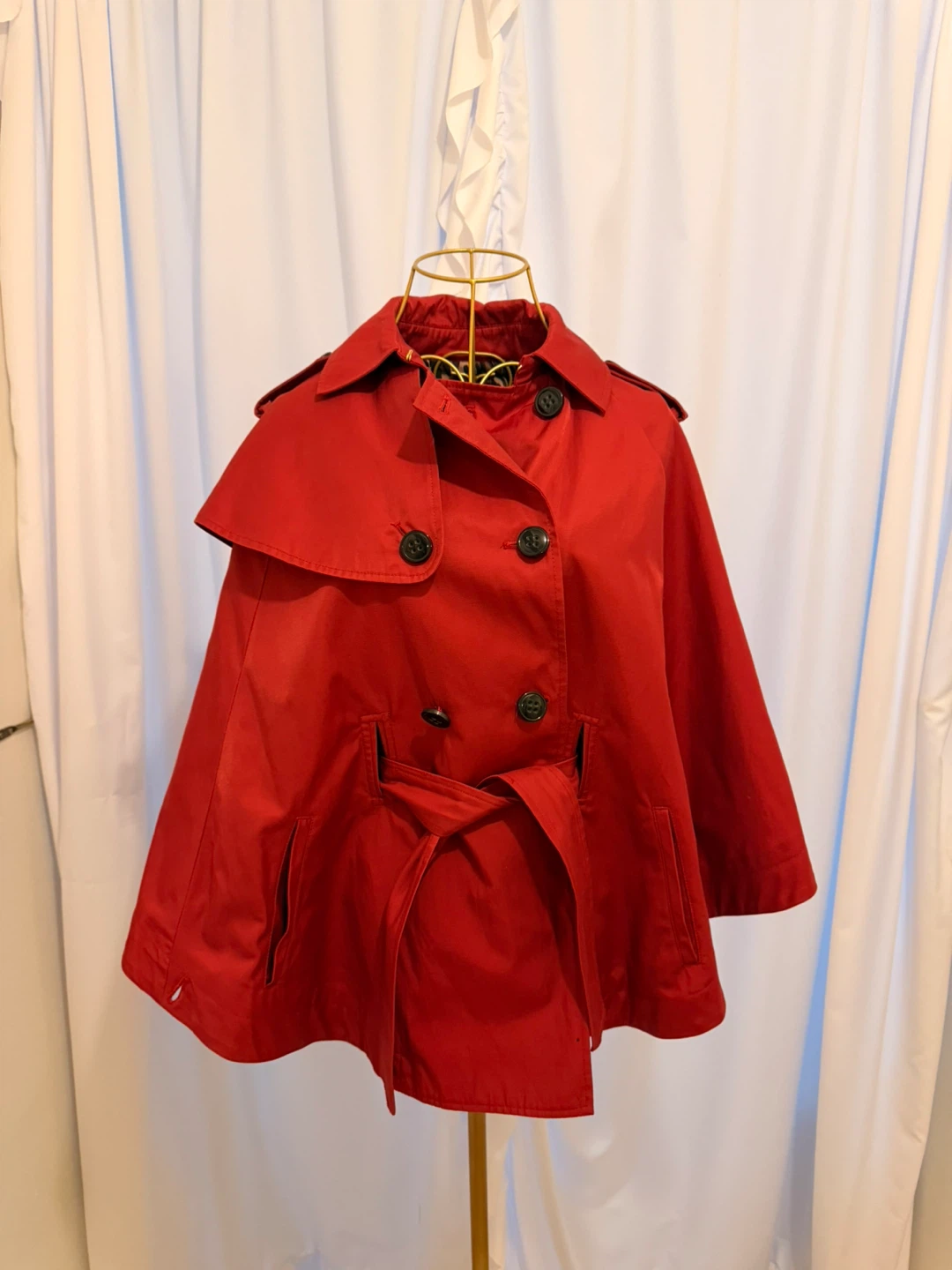 🧤Red Trench Cape with Belt - Betsy Ross