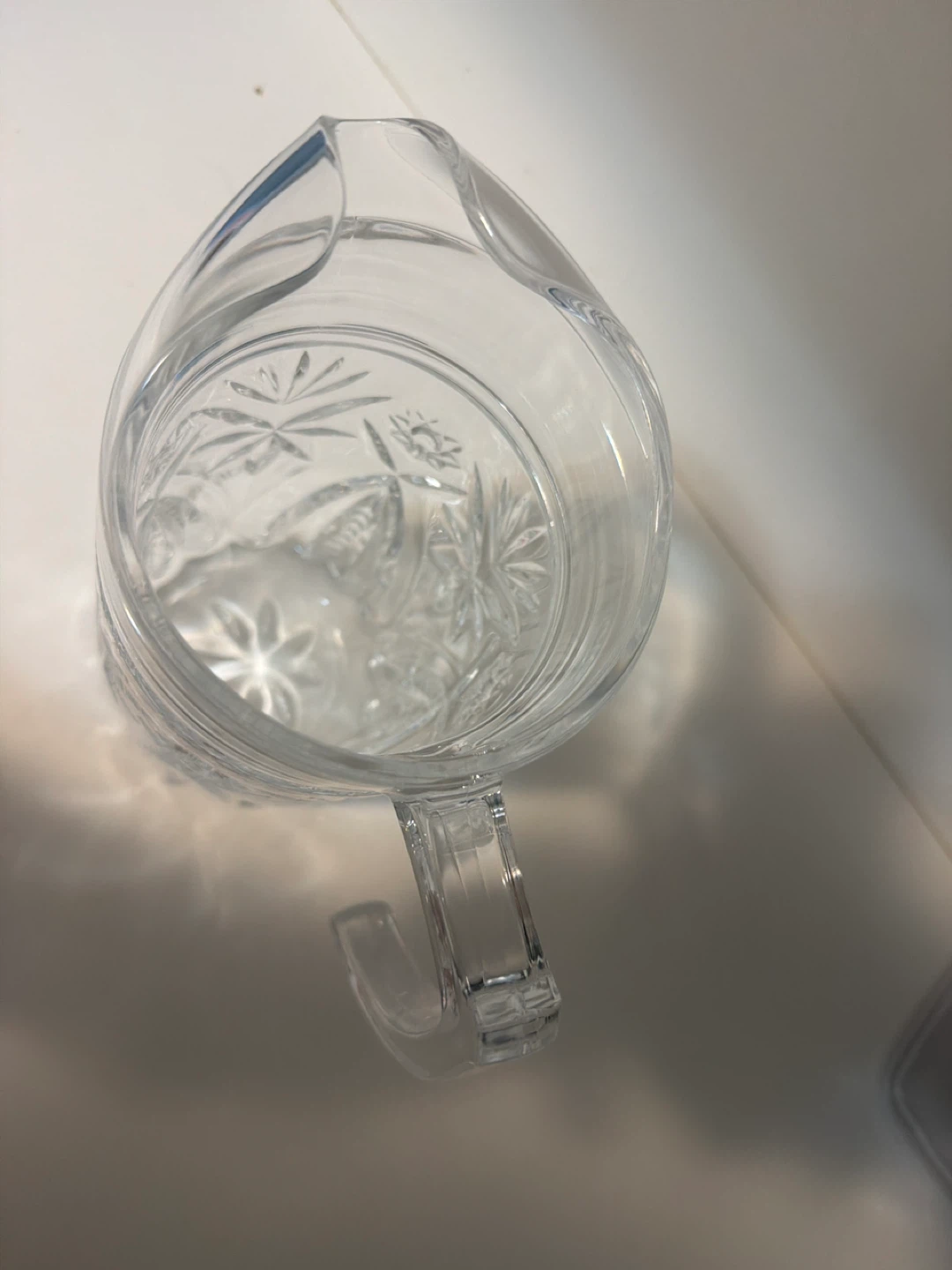 Clear Glass Pitcher with Embossed Design - photo 4