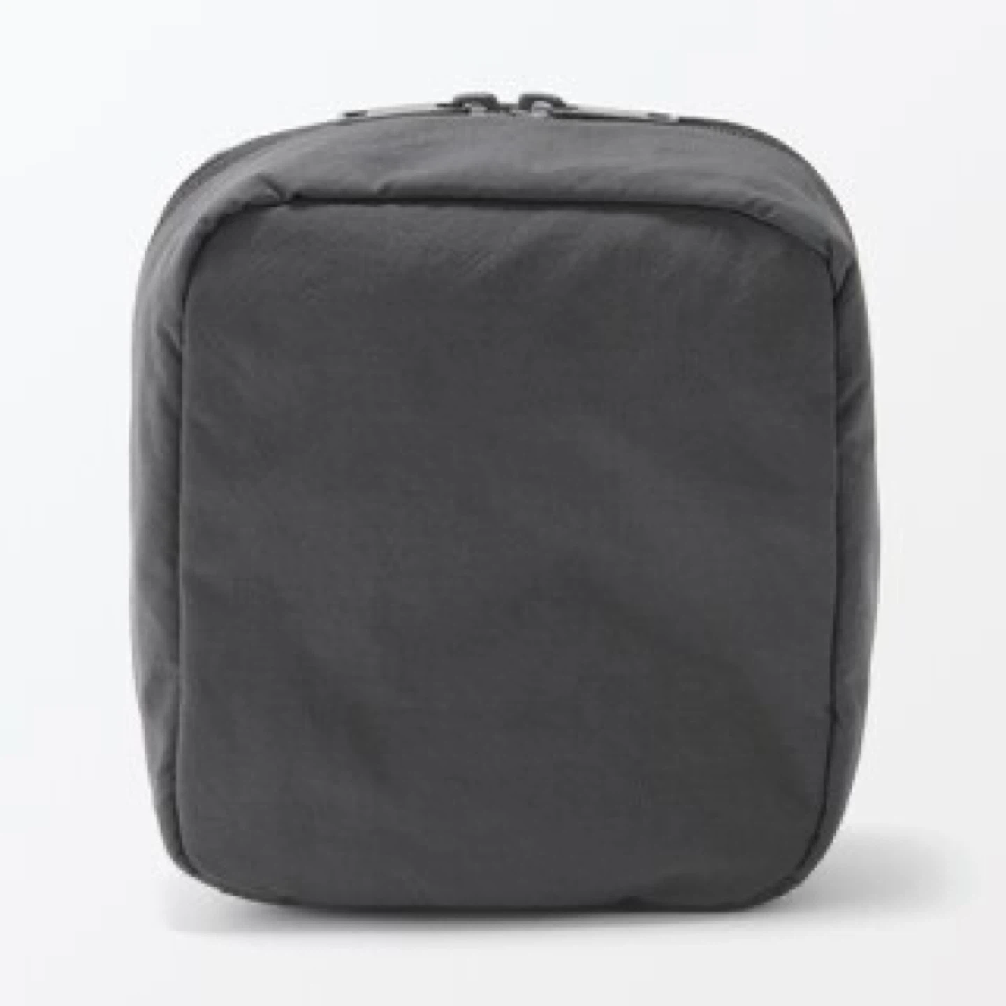 Muji Wrinkle Nylon Wide-Opening Square Pouch/Cosmetic Bag_Black_ - photo 2