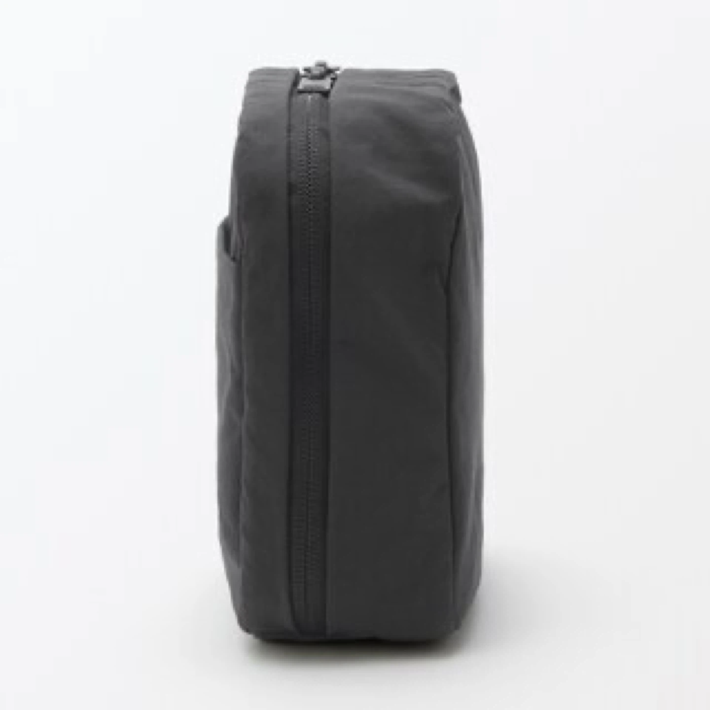 Muji Wrinkle Nylon Wide-Opening Square Pouch/Cosmetic Bag_Black_ - photo 3