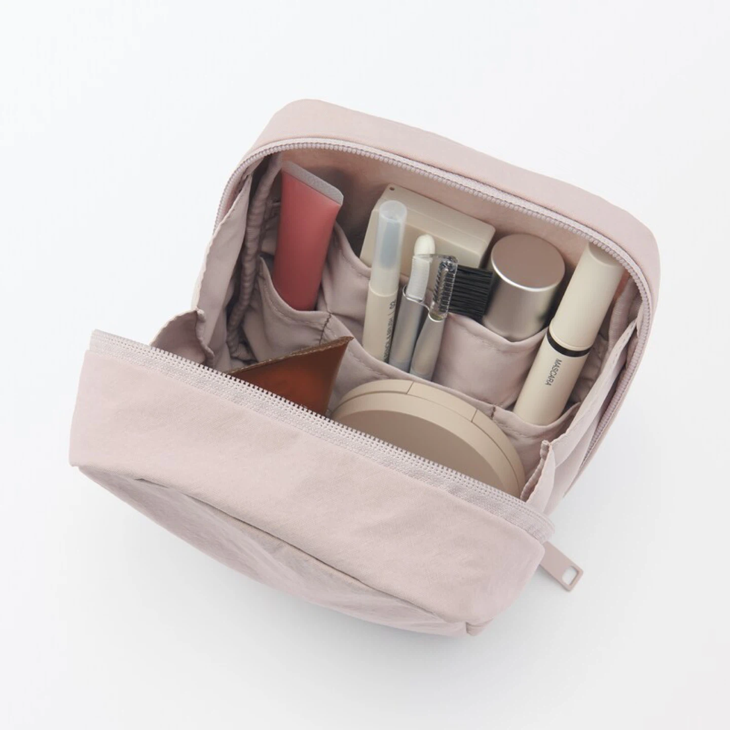 Muji Wrinkle Nylon Wide-Opening Cosmetic Bag/Pouch_Pink_NWT - photo 5
