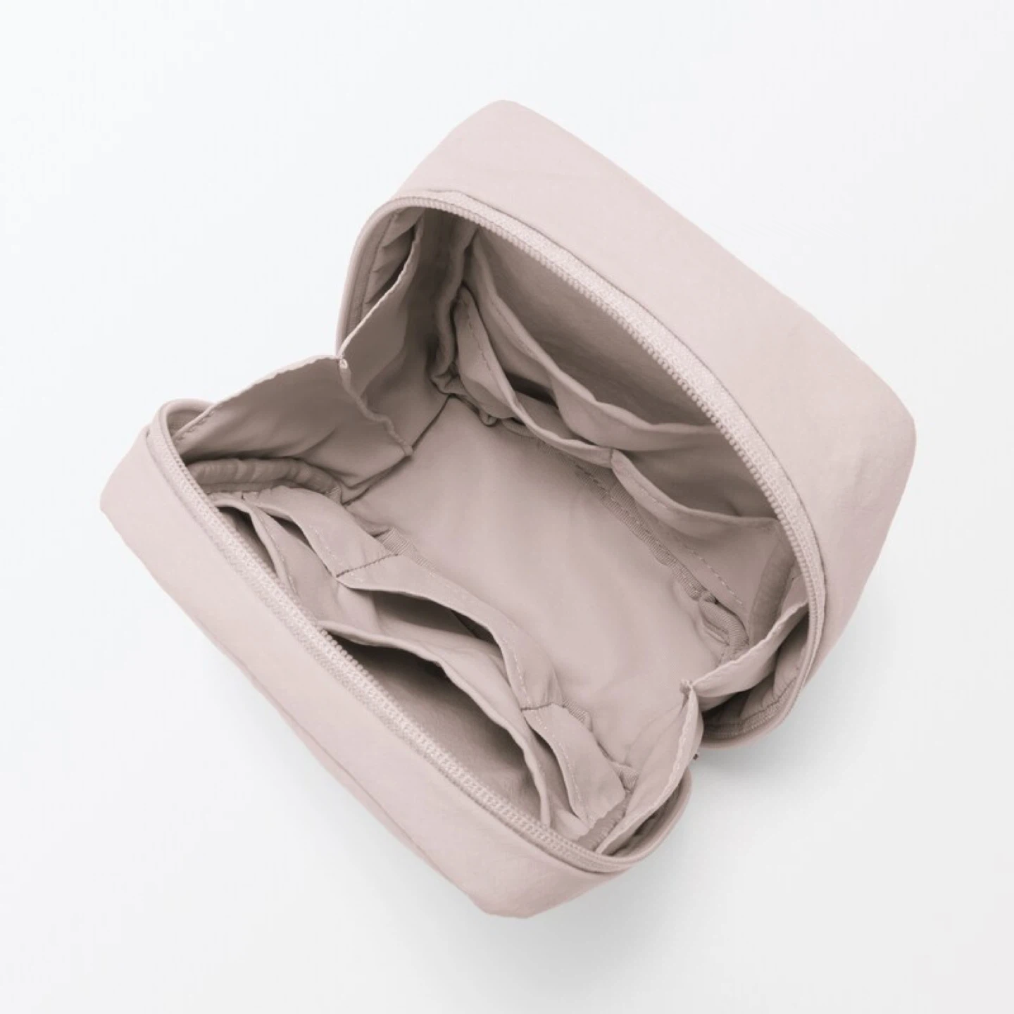 Muji Wrinkle Nylon Wide-Opening Cosmetic Bag/Pouch_Pink_NWT - photo 4