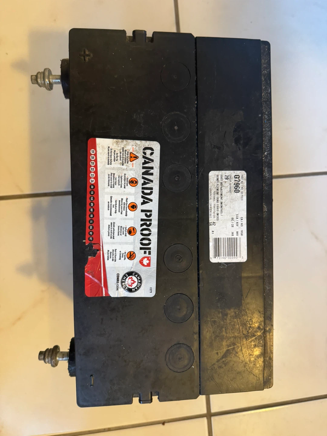 Canada Proof G7960 Car Battery - photo 2