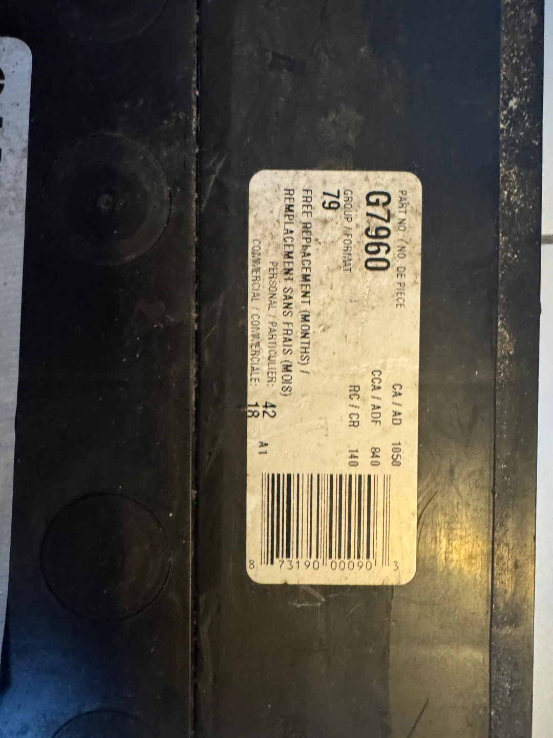 Canada Proof G7960 Car Battery - photo 4