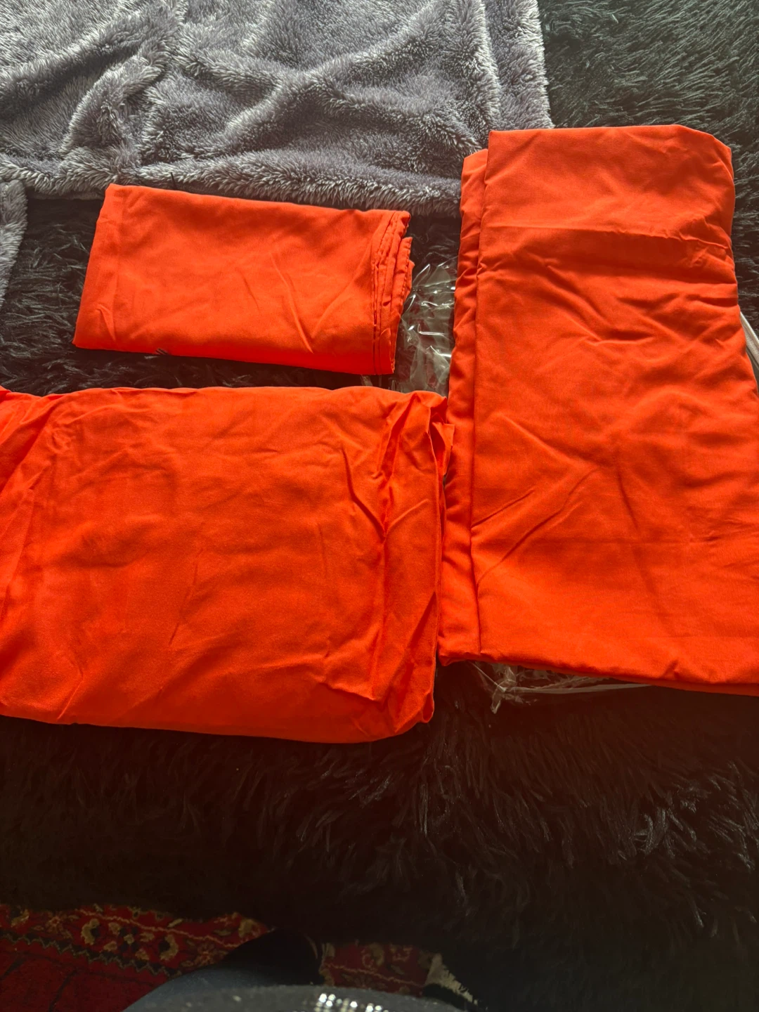 Orange and Grey Fleece Blankets - photo 2