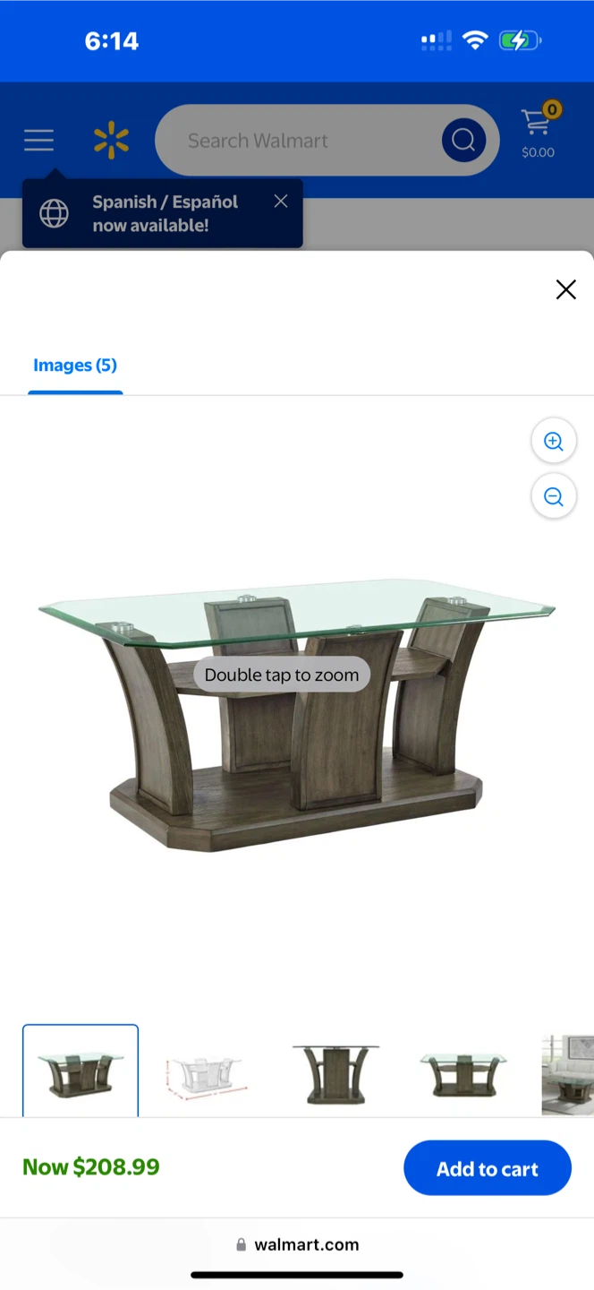 Glass Coffee Table - 44" x 28" - photo 3