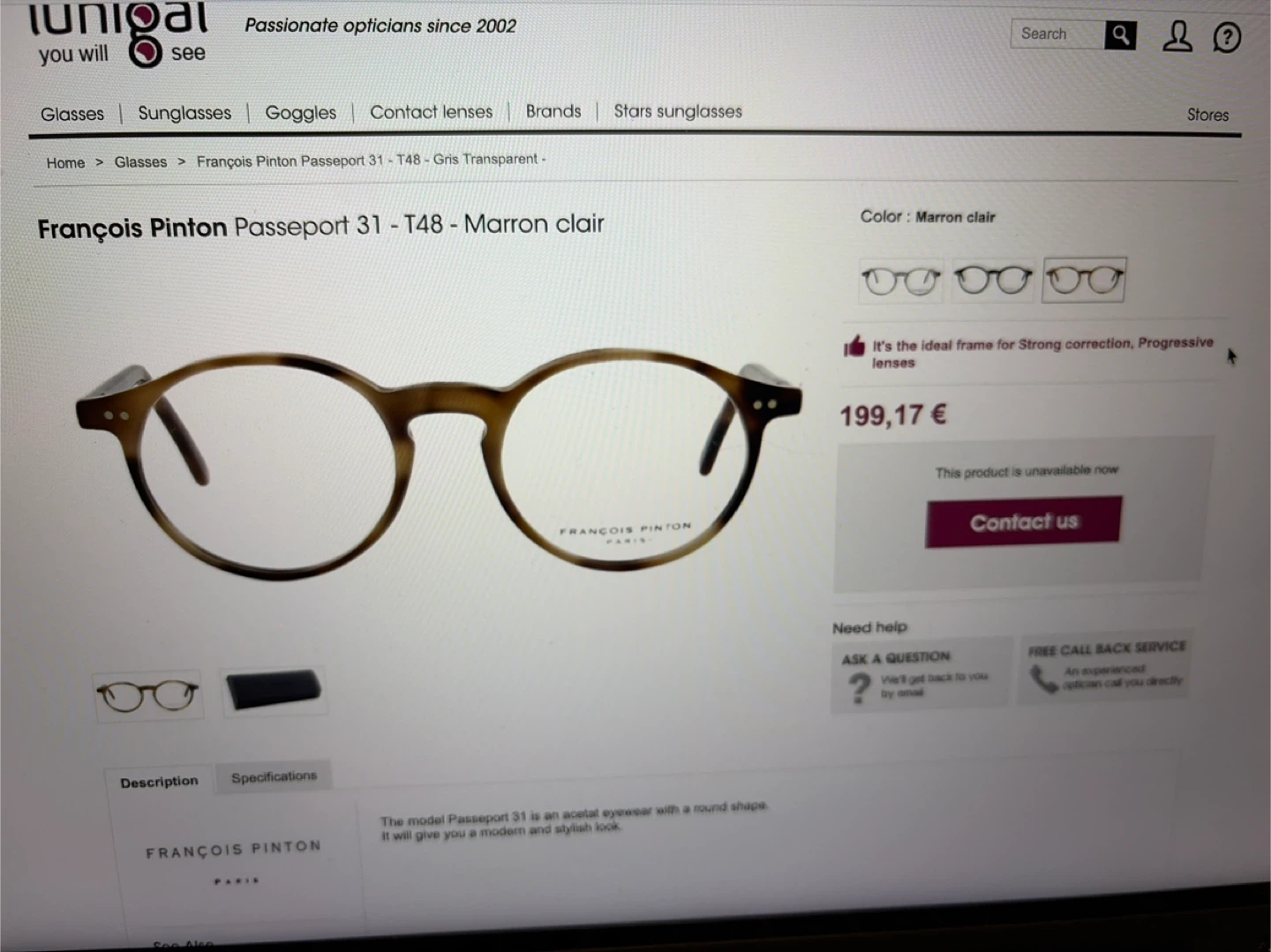 François Pinton Passeport Eyeglasses - Marron clair - photo 5