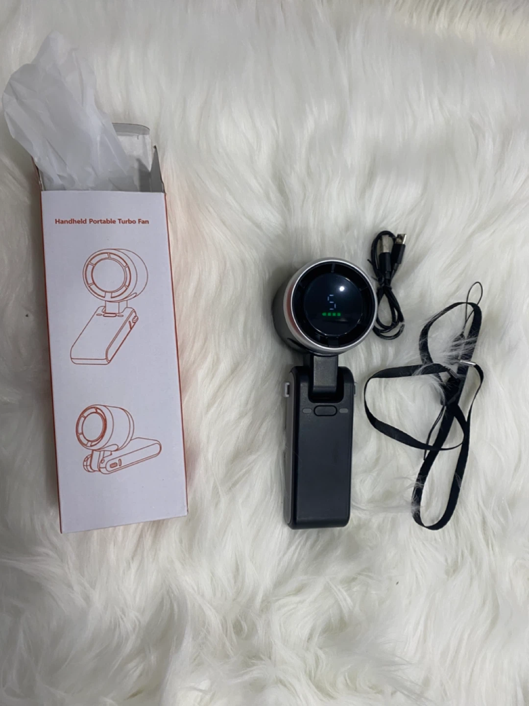 Handheld Portable Turbo Fan with USB Charging Cable - photo 3