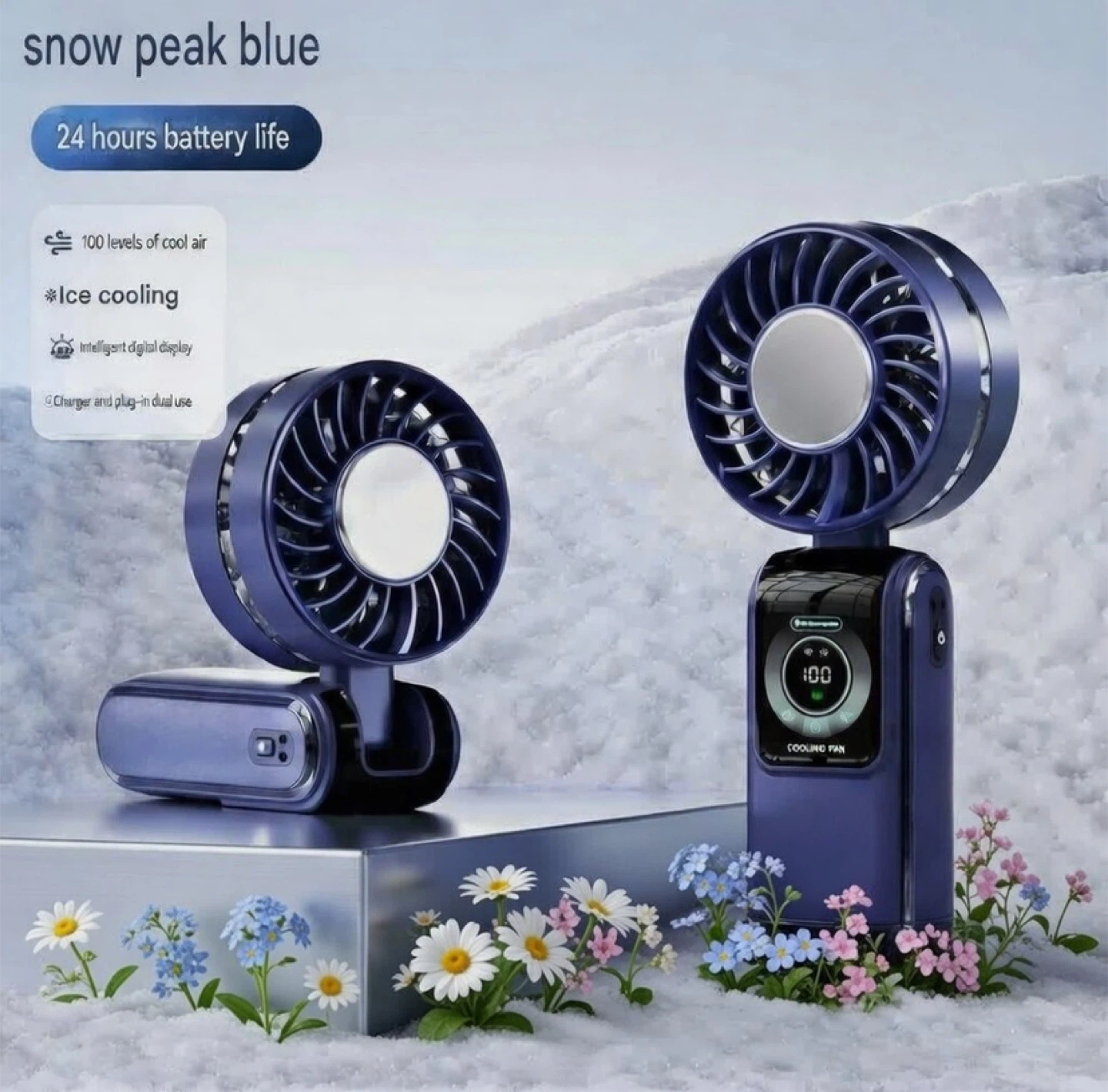 Handheld Portable Turbo Fan with USB Charging Cable