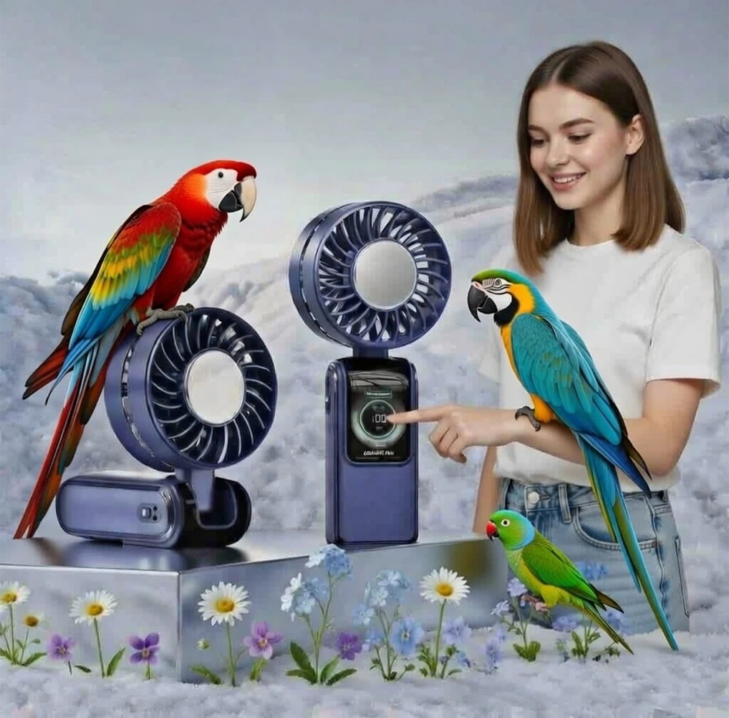 Handheld Portable Turbo Fan with USB Charging Cable - photo 2