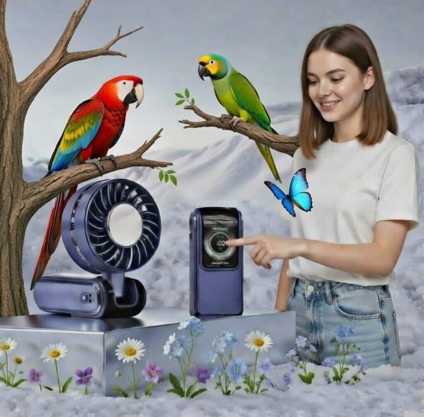 Handheld Portable Turbo Fan with USB Charging Cable - photo 5