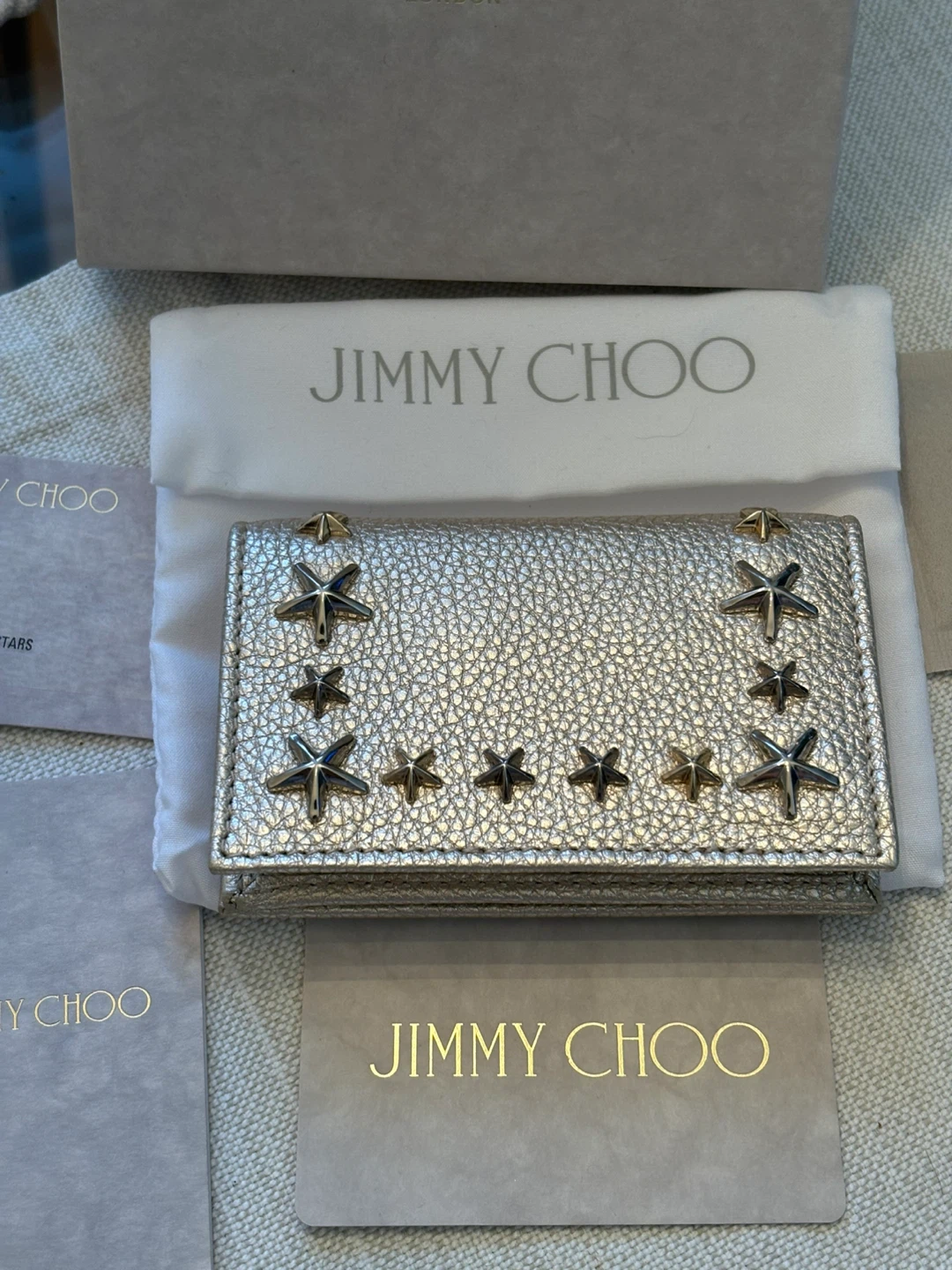 Jimmy Choo Metallic Leather Star Cardholder