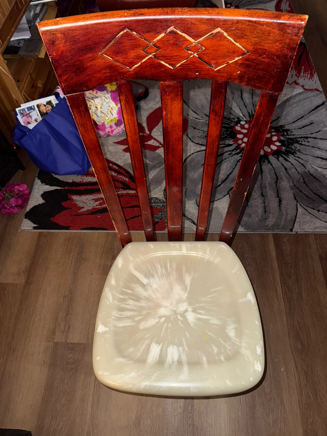 Wooden Dining Chair with Upholstered Seat - photo 2