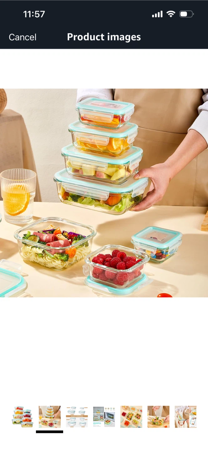 New-Glass Food Storage Containers with Lids (Set of 6) - photo 4