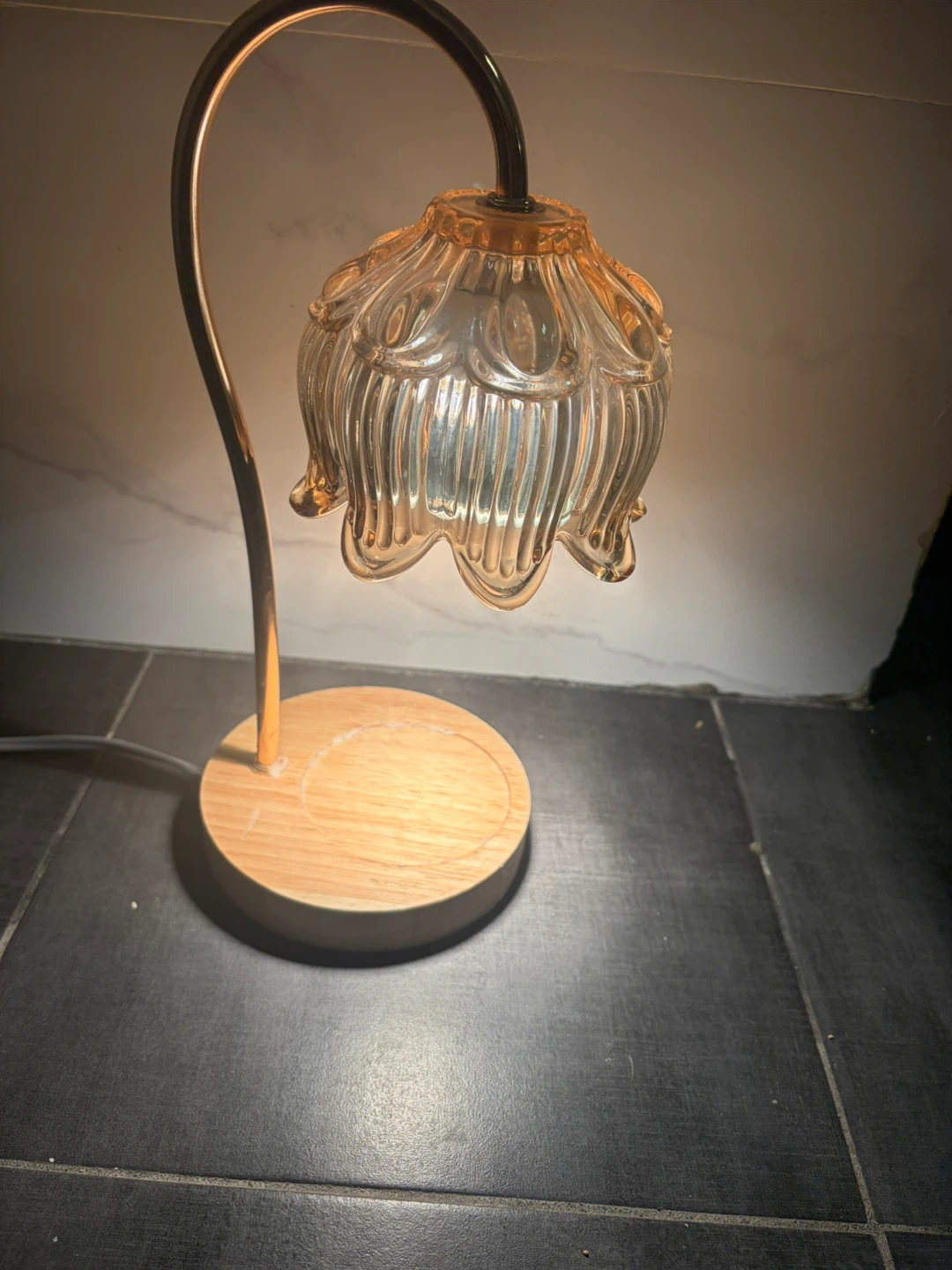 Glass Flower Shade Desk Lamp