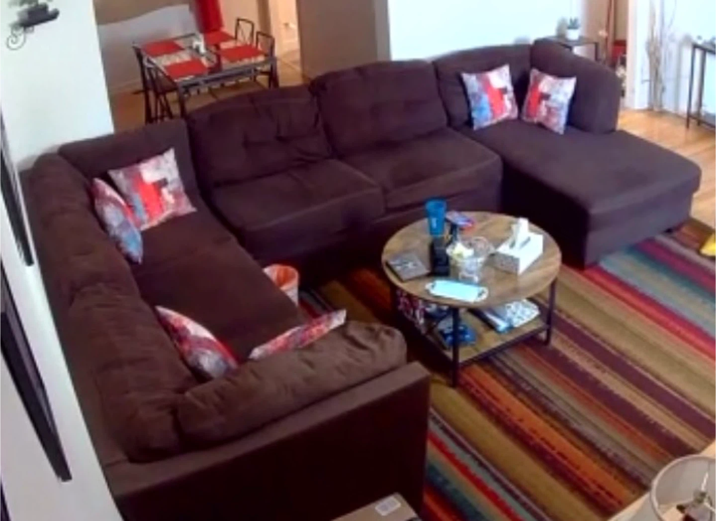Chocolate brown sectional sofa ($600)