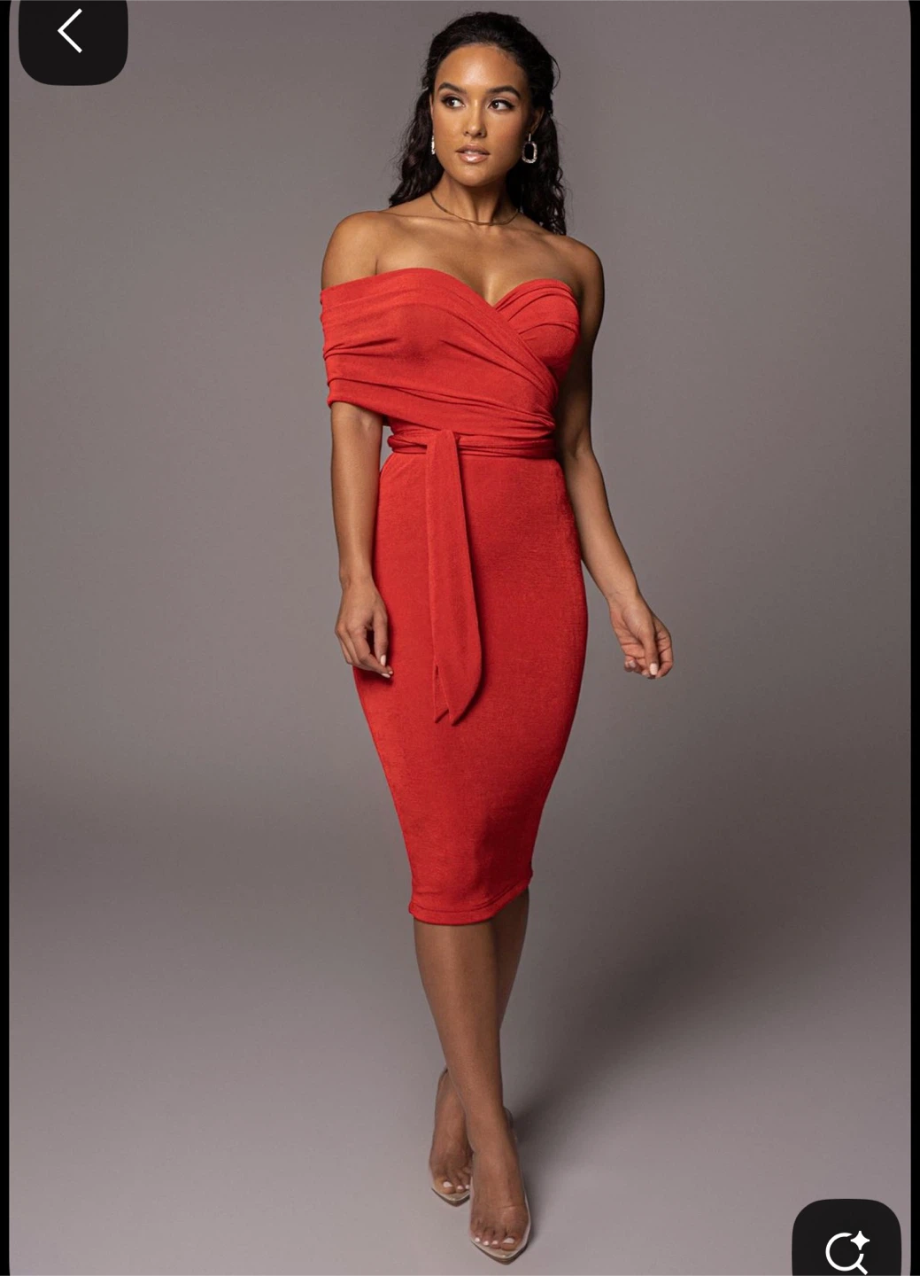 Multiway Red Off-the-Shoulder Midi Dress