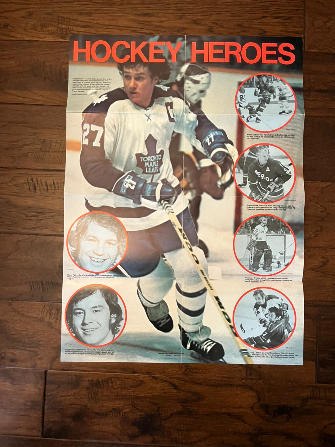 Vintage Hockey Heroes Poster