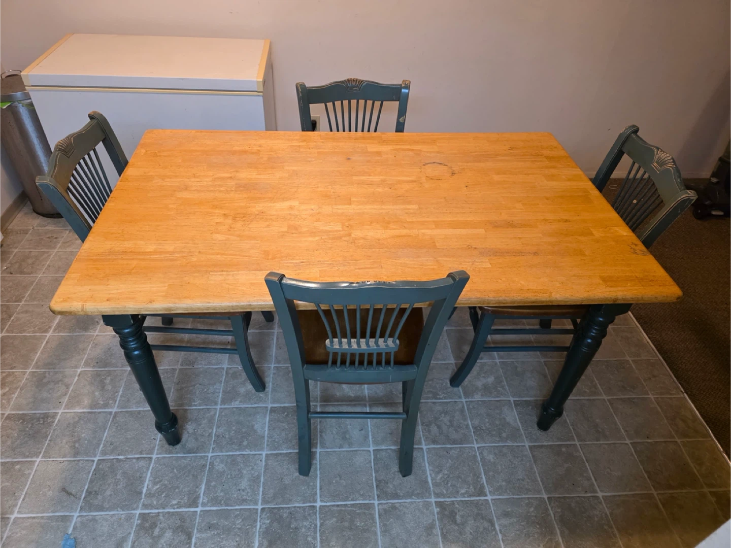 Wooden Dining Table Set with 4 Chairs