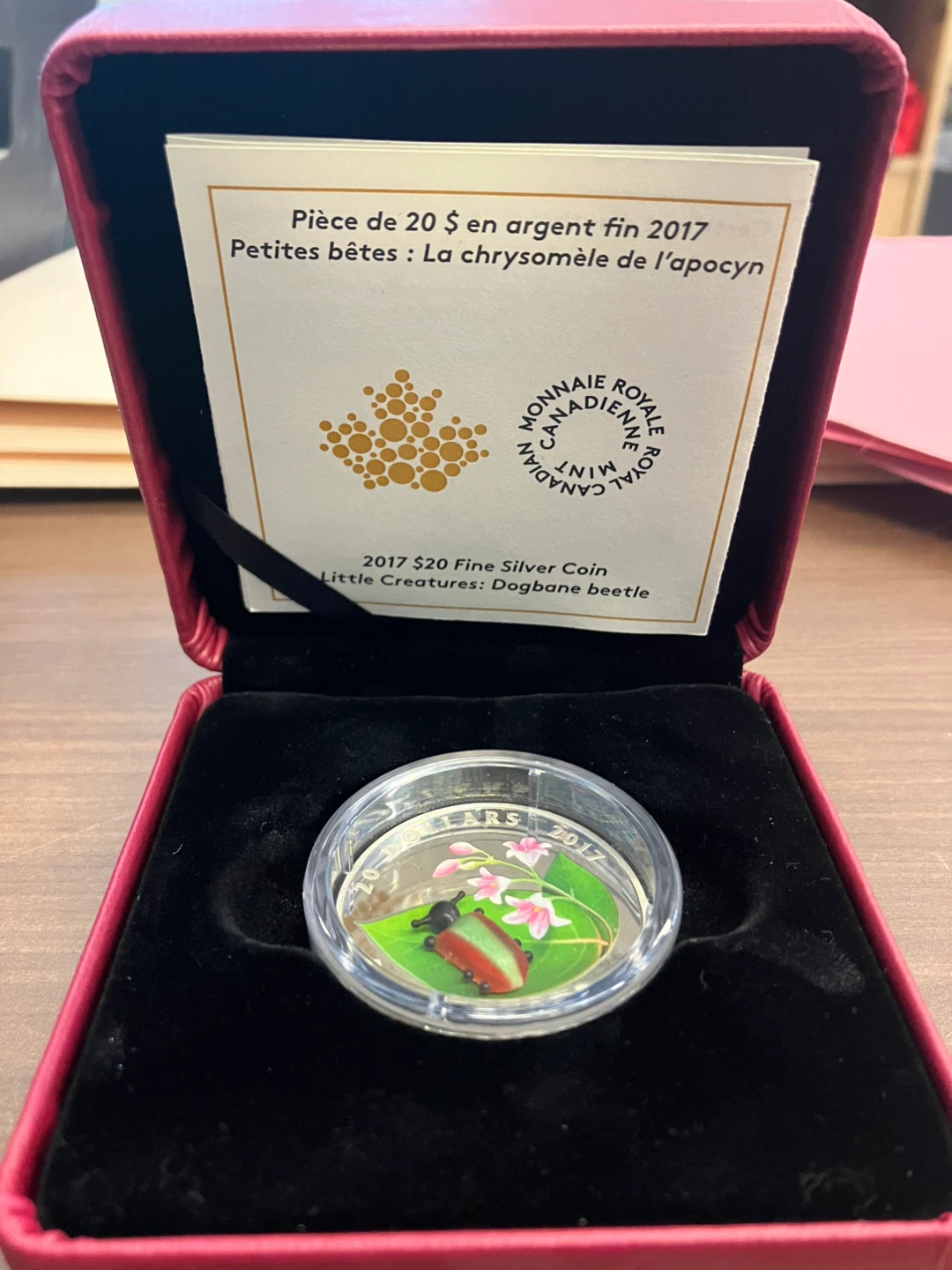 2017 Canadian $20 Fine Silver Coin Dogbane beetle - photo 4