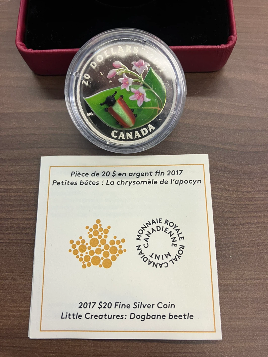 2017 Canadian $20 Fine Silver Coin Dogbane beetle - photo 2