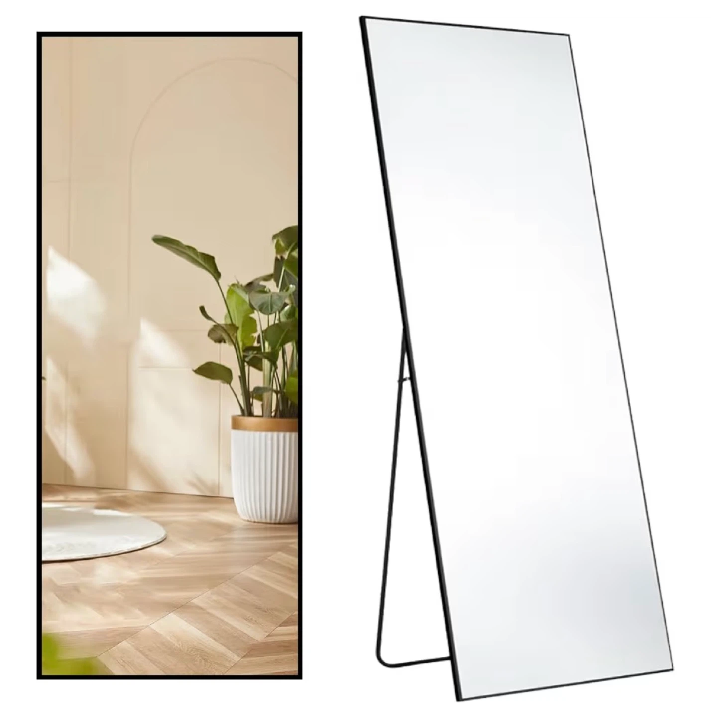 Full Length Standing Mirror with Black Frame