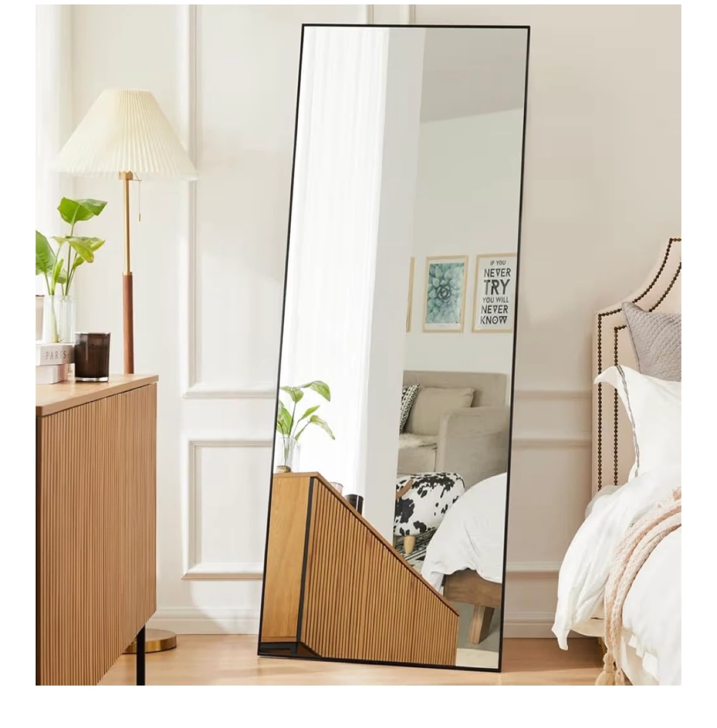 Full Length Standing Mirror with Black Frame - photo 2