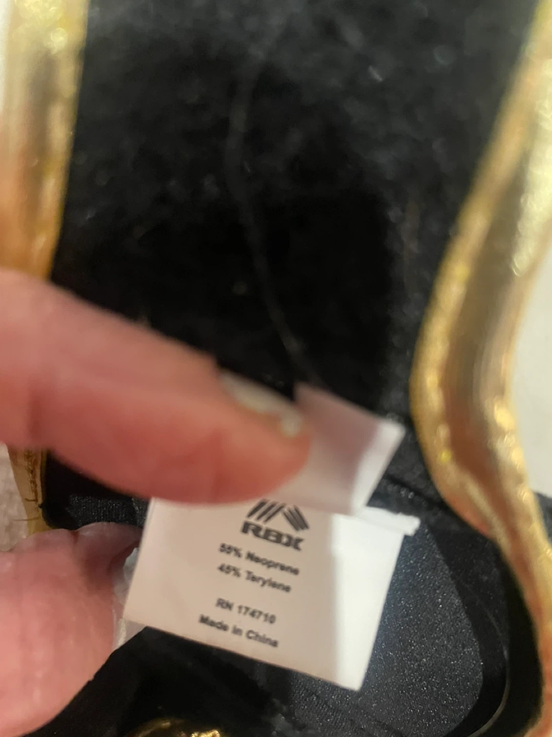 RBX - Reebok Black Fingerless Gloves with Gold Trim - photo 4