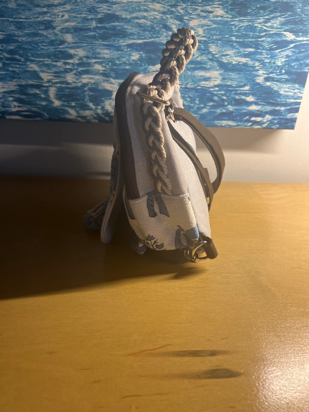 Handmade Blue Elephant Print Canvas Mini Backpack - photo 2