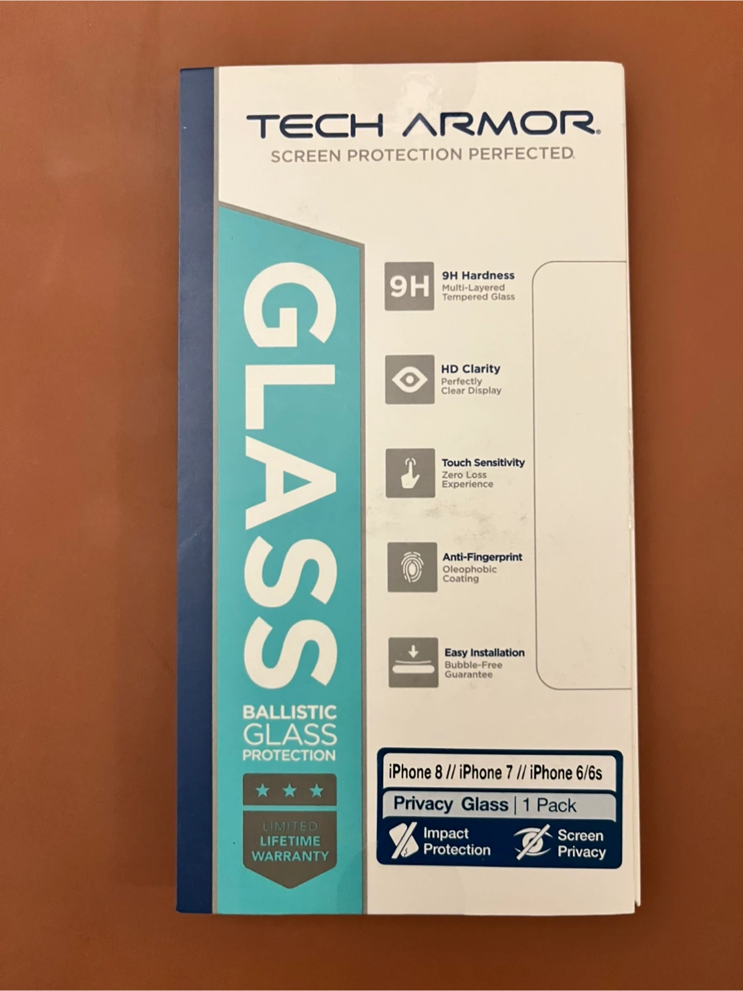 Tech Armor Ballistic Glass Screen Protector for iPhone 8/7/6/6S