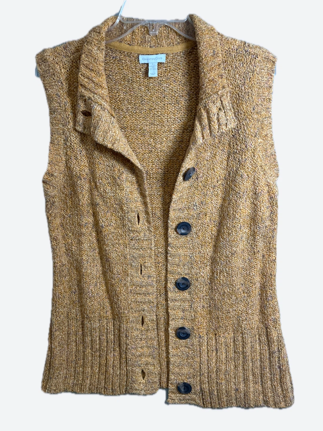 Charter club mustard yellow knit sweater vest
