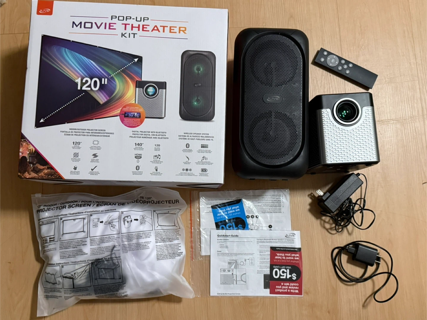 iLive Pop-Up Movie Theater Kit with 120" Screen - photo 2