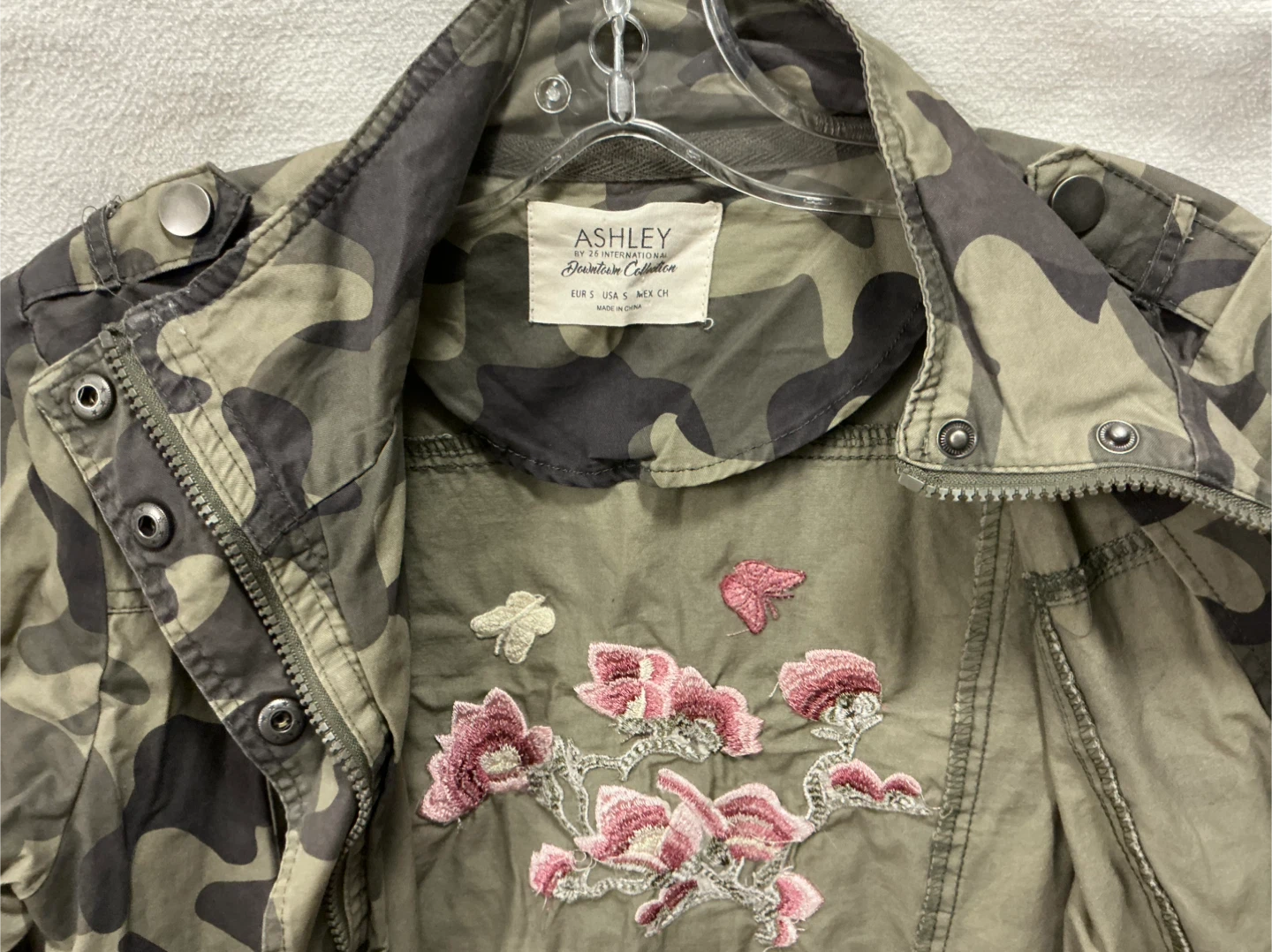 Ashley Camouflage utility jacket,pink flower - photo 3